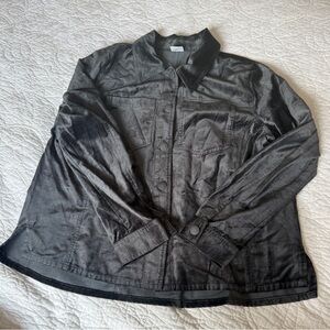 Cabi large women’s velvety Black/charcoal Gray Button-Up Jacket good condition